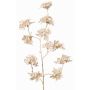 Ramo decorativo di ortensie in velluto PIRES, crema-oro, 110cm