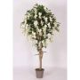 Glicine finto ERLINA, tronco vero, con fiori, bianco, 175 cm - Made in Italy