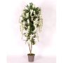 Glicine decorativo MALENKA, tronchi naturali, con fiori, bianco, 200 cm - Made in Italy