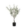 Olivo artificiale LONIRB con frutti, tronco artificiale, crossdoor, 90 cm