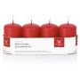 Corona dell'Avvento con candele JENARO, 4 pezzi, rosso, 8 cm, Ø 5 cm, 18 h - Made in Germany