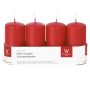 Corona dell'Avvento con candele JENARO, 4 pezzi, rosso, 10 cm, Ø 5 cm, 23 h - Made in Germany