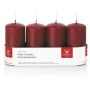Corona dell'Avvento con candele JENARO, 4 pezzi, bordeaux, 10 cm, Ø 5 cm, 23 h - Made in Germany