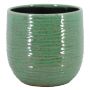 Vaso in ceramica ISOLAS con scanalature, verde, 19cm, Ø21cm