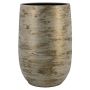 Vaso da fiori in ceramica RODYN con scanalature, sfumatura di colore, bianco-oro, 50cm, Ø32cm