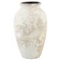 Vaso da fiori in ceramica SENTIF con texture, bianco anticato, 50cm, Ø26cm