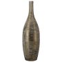 Bottiglia decorativa in ceramica RODYN con scanalature, sfumatura di colore, marrone, 80 cm, Ø 23 cm