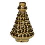 Bottiglia decorativa a forma di abete BRIXON, motivo a pois, ceramica, oro metallizzato, 15,5cm, Ø9,8cm
