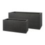 Fioriera rettangolare KIRIMA, 2 pezzi, fibra di vetro, antracite, 60x28x28 cm, 80x35x35 cm