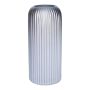Vaso in vetro ALBURGIS con scanalature, argento metallizzato, 20 cm, Ø 8,7 cm