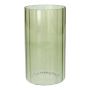 Vaso decorativo BLANDINA, vetro, scanalato, verde trasparente, 18 cm, Ø 10 cm