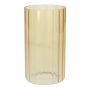 Vaso decorativo BLANDINA, vetro, scanalato, giallo trasparente, 18 cm, Ø 10 cm
