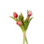 Mazzo di tulipani artificiali LEANA, rosa-rosa-bianco, 30 cm, Ø 20 cm
