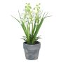 Fiore artificiale mughetto ZORKLEM in vaso decorativo, bianco, 18 cm