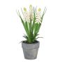 Fiore artificiale muscari ZORKLEM in vaso decorativo, bianco, 18 cm