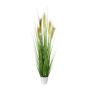 Erba artificiale Pampas FONZA in vaso decorativo, pannocchie, marrone-giallo, 110cm