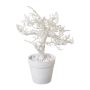Albero artificiale faggio BONKA, senza foglie, vaso decorativo, bianco, 24 cm