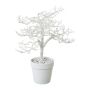 Albero artificiale faggio BONKA, senza foglie, vaso decorativo, bianco, 28 cm