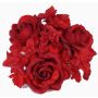Anello per candele artificiale INGA, rose, ortensia, rosso, Ø10cm