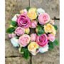 Ghirlanda di fiori artificiali rose WOPUNY, colorata, Ø 55 cm