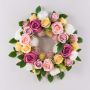 Ghirlanda di fiori artificiali rose WOPUNY, colorata, Ø 55 cm