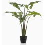 Pianta artificiale Alocasia Sanderiana MUNAY in vaso decorativo, verde, 120 cm