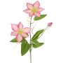 Ramo artificiale di clematide DORAN, rosa-verde, 75cm, Ø11-13cm