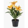 Giglio artificiale YELTOR in vaso decorativo, giallo-arancione, 35 cm