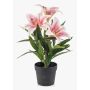 Giglio artificiale YELTOR in vaso decorativo, rosa-rosa, 35 cm