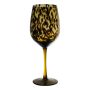 Coppa da vino bianco RUSSELL, motivo leopardato, marrone-trasparente, 22,5 cm, Ø8 cm