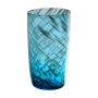 Vaso da fiori MARICAR in vetro, con motivo, blu-oro-trasparente, 14,5cm, Ø8cm