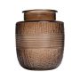 Vaso decorativo di vetro MARISELA con bordo ornamentale, marrone-trasparente, 18 cm, Ø15,5 cm