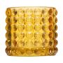 Vetro per candele REMIGIO con puntini in rilievo, giallo-trasparente, 8,5cm, Ø9,5cm
