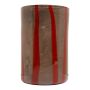 Vaso di vetro a cilindro ELISEO, motivo a linee, marrone-arancione-trasparente, 30 cm, Ø19 cm