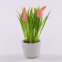 Fiore artificiale muscari NARMADA in vaso di cemento, rosa, 20 cm