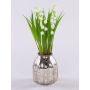 Fiore artificiale mughetto NIKISHA in vaso di vetro, bianco, 20 cm