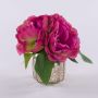 Mazzo di fiori artificiali Peonia VEIKO in vaso di vetro, rosa, 15 cm