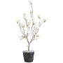 Albero decorativo magnolia NANDAL, globo, fiori, tronco artificiale, congelato, bianco, 95 cm