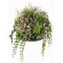 Composizione floreale artificiale Impatiens DANFIR, menta, felce, trifoglio, bianco-verde, 50cm, Ø32cm