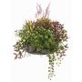Composizione floreale artificiale Lavanda Impatiens DANFIR, menta, trifoglio, felce, bianco-lilla-verde, 50cm, Ø32cm