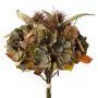 Mazzo di fiori artificiali ortensia cardo sferico FISMA, verde-marrone, 45 cm