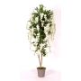 Decorazione glicine MALENKA, tronchi naturali, con fiori, bianco, 175 cm - Made in Italy