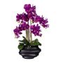 Orchidea Phalaenopsis artificiale ZALBROK, vaso decorativo nero, radici, lilla, 75cm