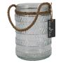Portacandela in vetro PRISMY con corda, motivo, trasparente, 16,5cm, Ø11cm
