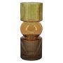 Vaso decorativo in vetro NIAMH con scanalature, cognac-ambra-marrone-trasparente, 25,3 cm, Ø 10 cm