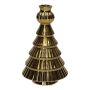 Bottiglia decorativa a forma di abete BRIXON, motivo a linee, ceramica, oro metallizzato, 15,2cm, Ø10cm