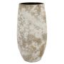 Vaso da fiori in ceramica AROON con venature, bianco antico, 50cm, Ø26cm