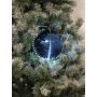 Pallina per l'albero di Natale LUVELIA con LED, 5 pezzi, blu scuro brillante, Ø8cm