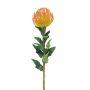 Protea artificiale XIFANG, giallo-arancione, 75 cm