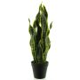 Sansevieria artificiale ANQING in vaso decorativo, verde-giallo, 50 cm